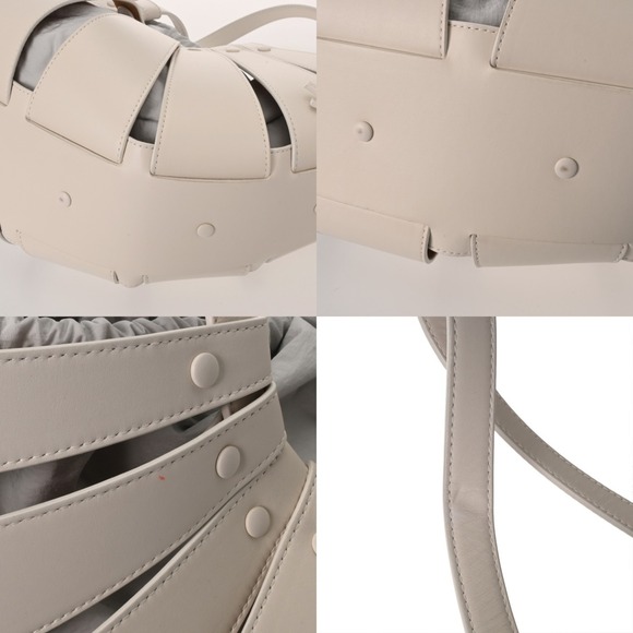 BOTTEGA VENETA The Shell White Women's Leather Handbag, A Rank, Pre-owned, Ginzo - Picture 10 of 11